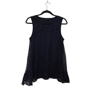 Gnw Tank Top Size Large Navy Blue Lace